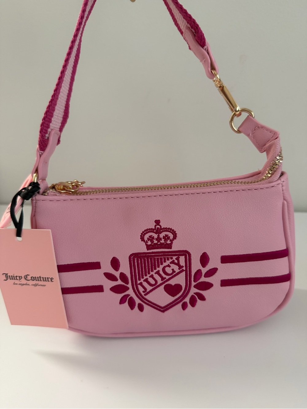 Juicy Couture Pink Mini Shoulder Bag with Crest